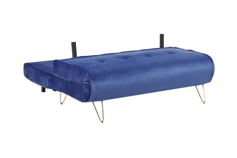 Sofa 2-personers Velour marineblå VESTFOLD - Blå - Møbler - Sofaer - Sovesofaer - 2 personers sovesofa