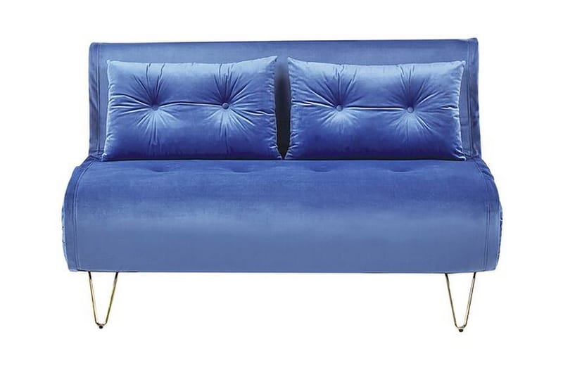 Sofa 2-personers Velour marineblå VESTFOLD, Blå