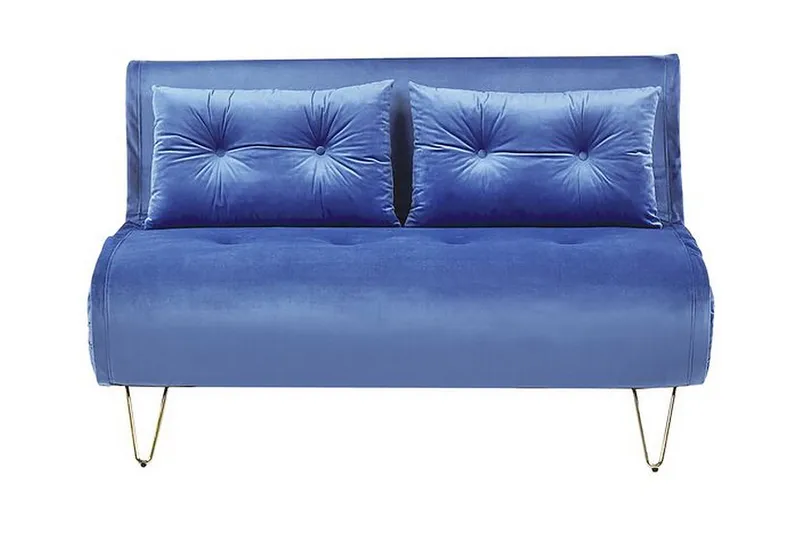 Sofa 2-personers Velour marineblå VESTFOLD, Blå