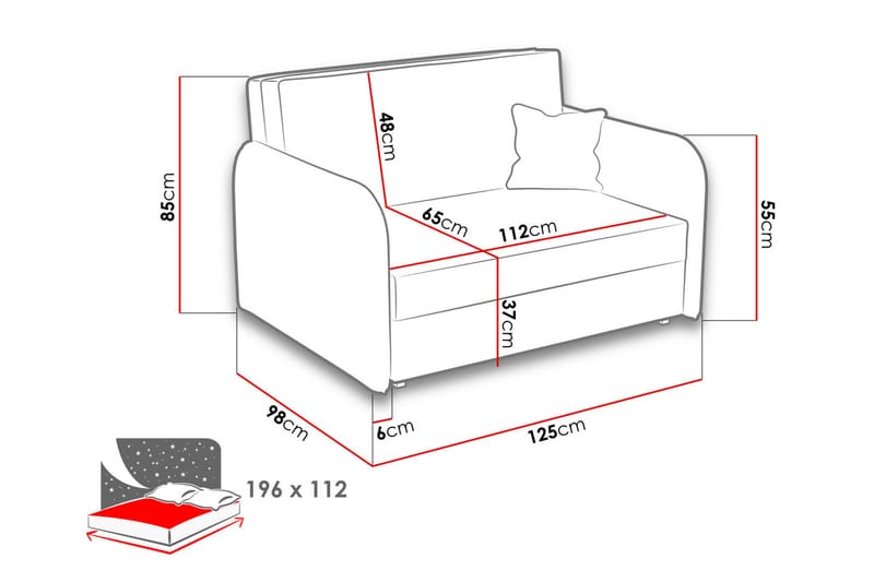 Viva Sovesofa - Grå - Sovesofaer - 2 personers sovesofa - Velour sofaer