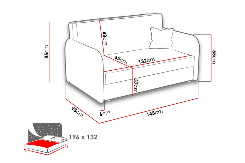 Viva Sovesofa - Mørkeblå - Sovesofaer - 2 personers sovesofa - Velour sofaer