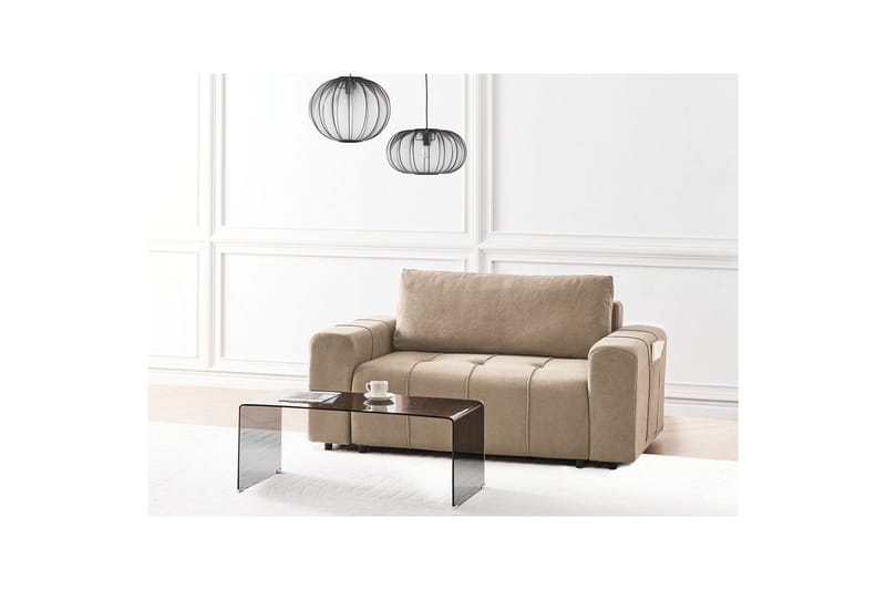 2-sæders sofa Innvik - Brun, 121x156 cm - Møbler - Sofaer - Sovesofaer