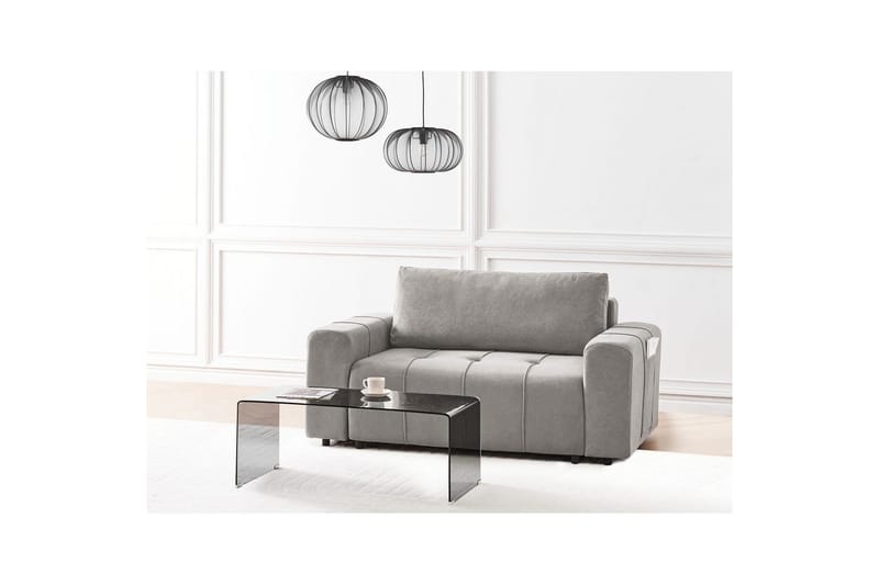 2-sæders sofa Innvik - Grå, 121x156 cm - Møbler - Sofaer - Sovesofaer