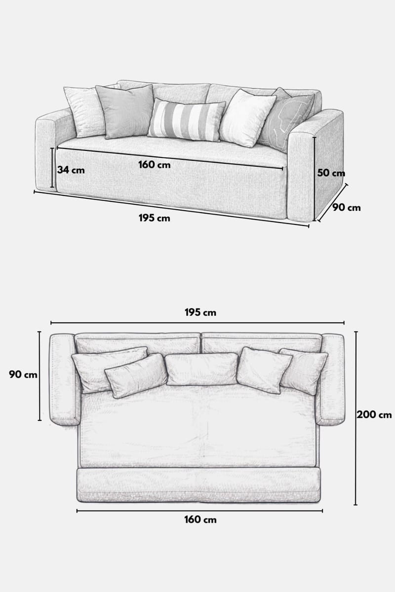 2-Seat Sofa-Bed Atelier Del Sofa - Møbler - Sofaer - Sovesofaer