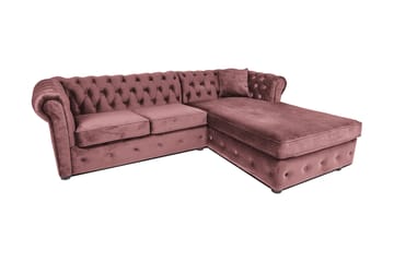 2-personers sovesofa Chesterfield med chaiselong