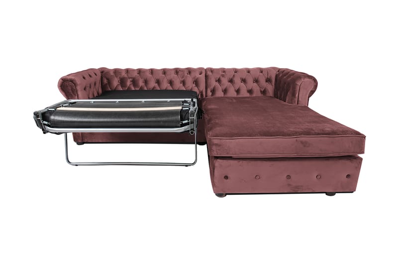2-personers sovesofa Chesterfield med chaiselong - Rosa - Møbler - Sofaer - Sovesofaer