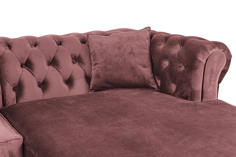 2-personers sovesofa Chesterfield med chaiselong - Rosa - Møbler - Sofaer - Sovesofaer