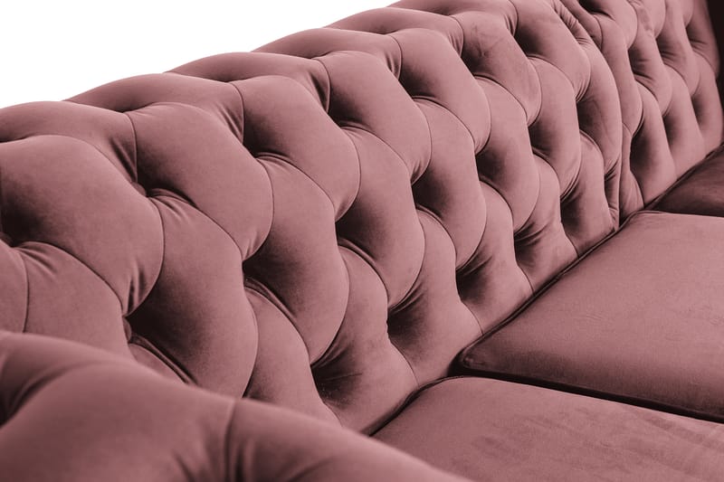 2-personers sovesofa Chesterfield med chaiselong - Rosa - Møbler - Sofaer - Sovesofaer