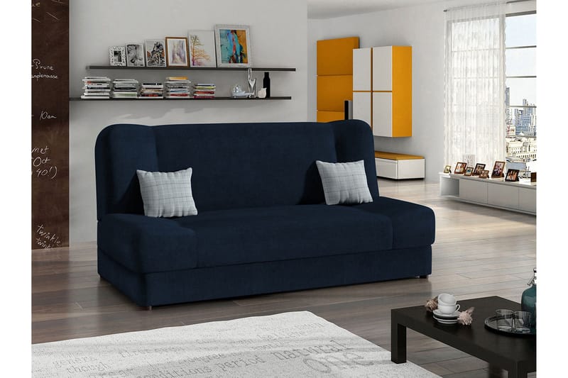 2-personers Foldbar Sovesofa med Opbevaring i Stof med Træramme - Lysegrå - Møbler - Sofaer - Sovesofaer