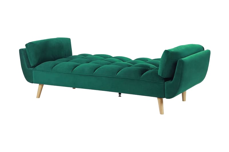 Asaby 3-Pers. Sovesofa - Velour/Grøn - Møbler - Sofaer - Sovesofaer - 3 personers sovesofa