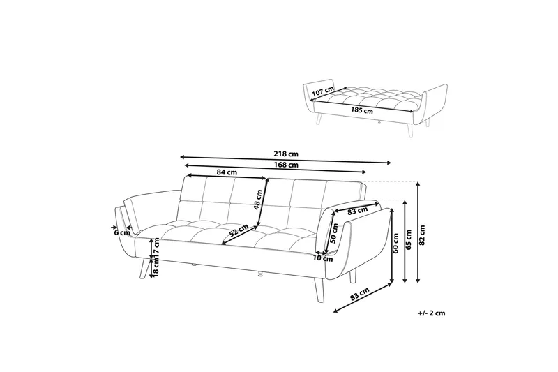 Asaby 3-Pers. Sovesofa - Velour/Grøn - Møbler - Sofaer - Sovesofaer - 3 personers sovesofa