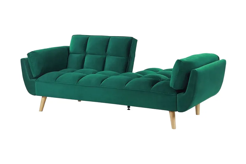 Asaby 3-Pers. Sovesofa - Velour/Grøn - Møbler - Sofaer - Sovesofaer - 3 personers sovesofa