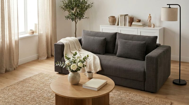 Bergen Ekstra dyb 3-personers sovesofa med topmadras i latex og vaskbart betræk - Mørkegrå - Møbler - Sofaer - Sovesofaer - 3 personers sovesofa