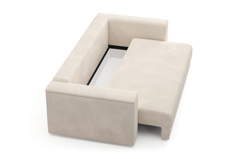 Bergen Ekstra dyb 3-personers sovesofa med topmadras i latex og vaskbart betræk - Beige - Møbler - Sofaer - Sovesofaer - 3 personers sovesofa