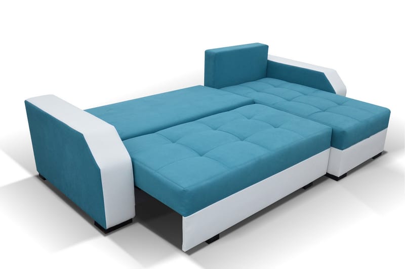 Concetta 3-personers Højre Sovesofa 195x125 cm med Opbevaring i Stof - Lysegrå Meleret - Møbler - Sofaer - Sovesofaer - 3 personers sovesofa