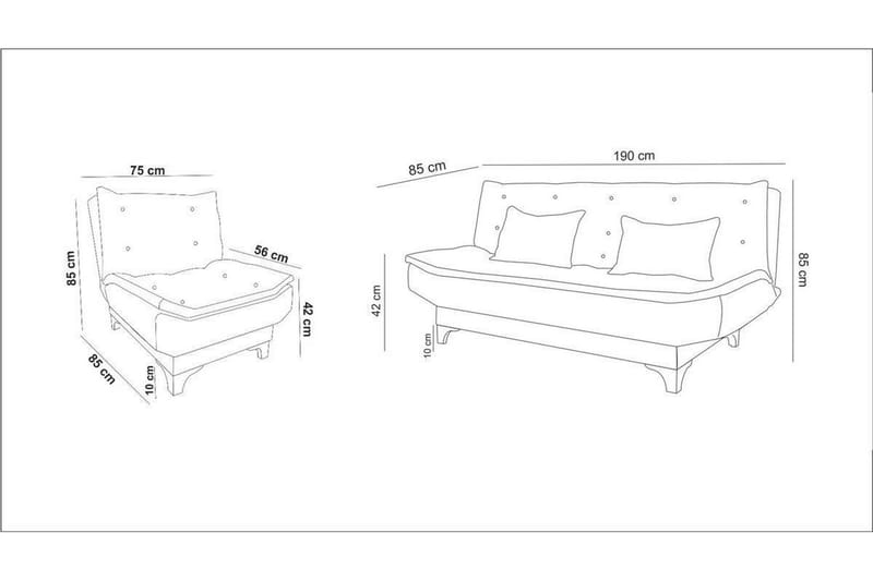 Elsis 3-personers sovesofa - Grå - Sovesofaer - 3 personers sovesofa