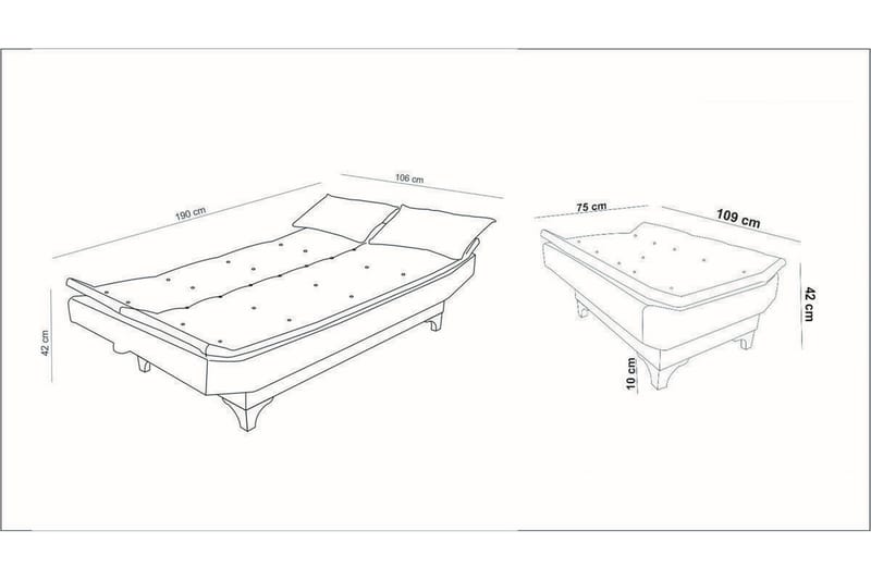 Elsis 3-personers sovesofa - Grå - Møbler - Sofaer - Sovesofaer - 3 personers sovesofa