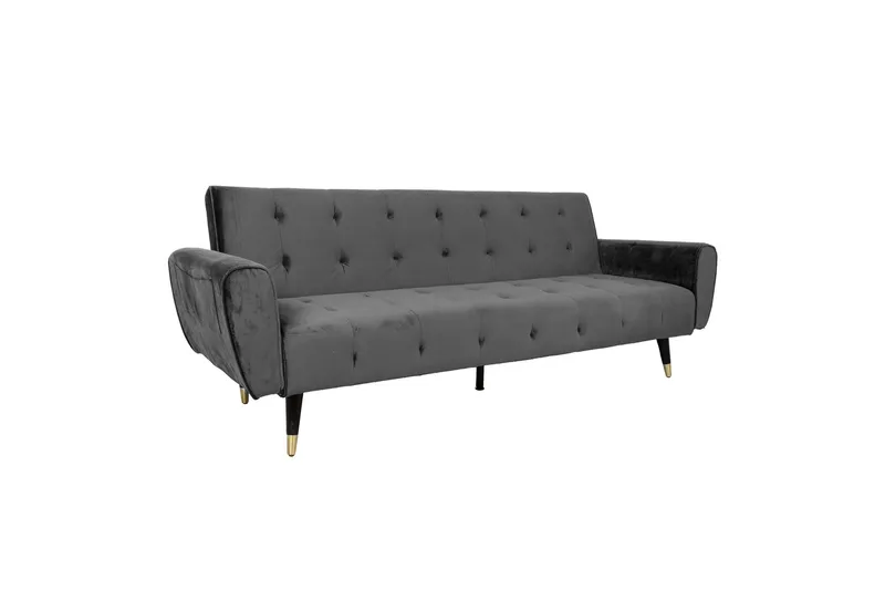 Falun Bäddsoffa 214x83 cm Grå Sammet Grey - Møbler - Sofaer - Sovesofaer - 3 personers sovesofa
