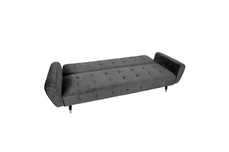 Falun Bäddsoffa 214x83 cm Grå Sammet Grey - Møbler - Sofaer - Sovesofaer - 3 personers sovesofa