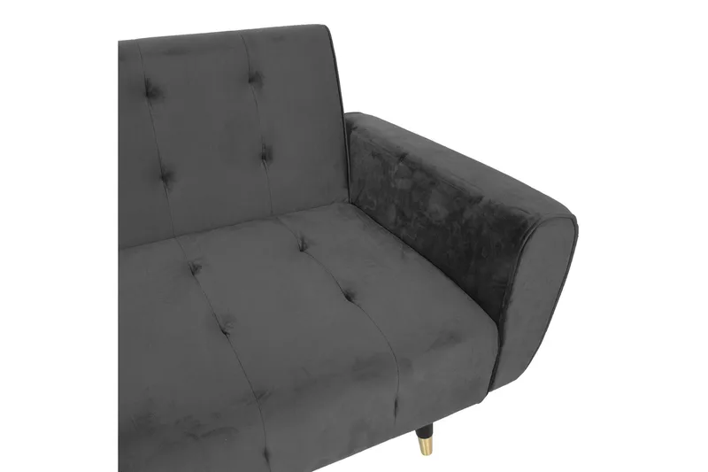 Falun Bäddsoffa 214x83 cm Grå Sammet Grey - Møbler - Sofaer - Sovesofaer - 3 personers sovesofa