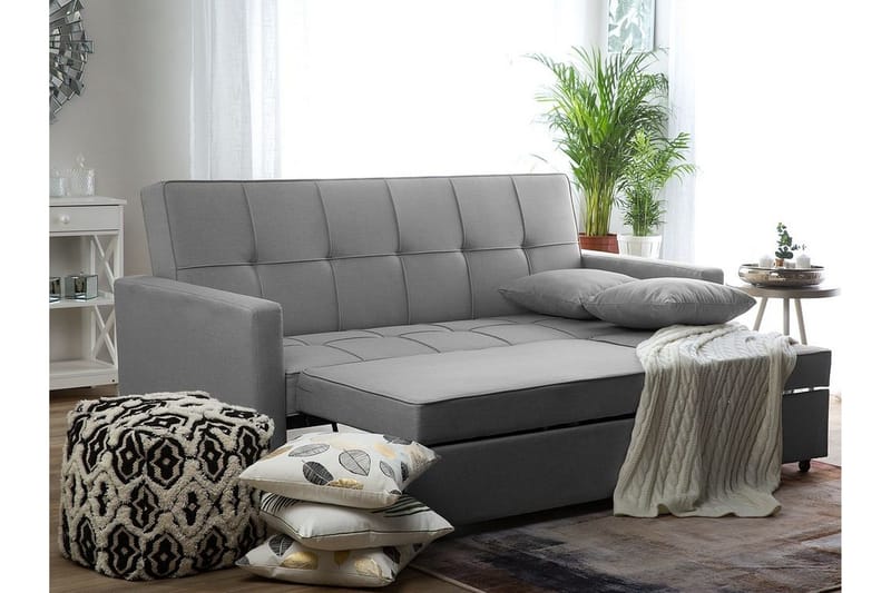 Glomma 3-personers Udtrækkelig Sovesofa 181x207 cm i Stof - Grå - Møbler - Sofaer - Sovesofaer - 3 personers sovesofa