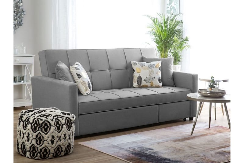 Glomma 3-personers Udtrækkelig Sovesofa 181x207 cm i Stof - Grå - Møbler - Sofaer - Sovesofaer - 3 personers sovesofa