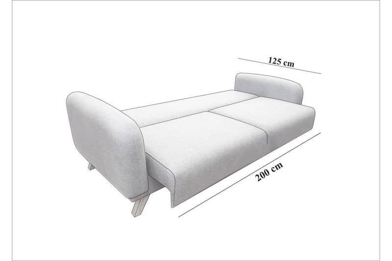 Malkiat Sovesofa - Antracit - Møbler - Sofaer - Sovesofaer - 3 personers sovesofa
