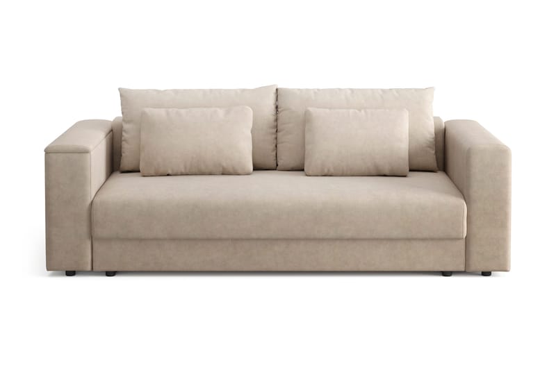 Rosenvind 3-personers sovesofa med opbevaring beige fløjl Andrarum, undefined