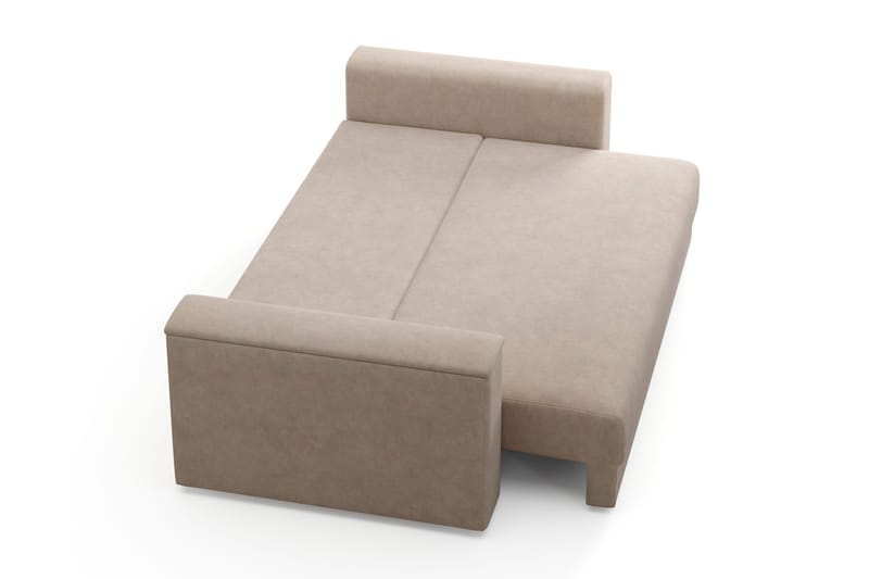 Rosenvind 3-personers sovesofa med opbevaring beige fløjl Andrarum - Møbler - Sofaer - Sovesofaer - 3 personers sovesofa