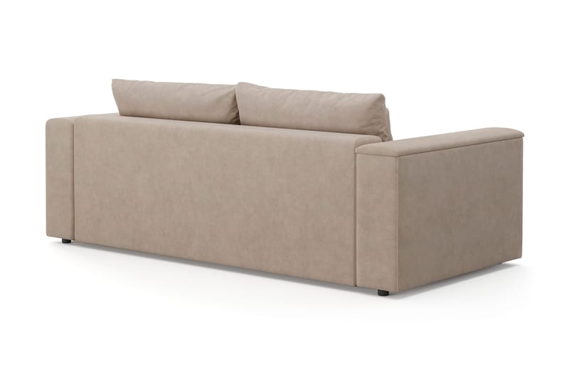 Rosenvind 3-personers sovesofa med opbevaring beige fløjl Andrarum - Møbler - Sofaer - Sovesofaer - 3 personers sovesofa