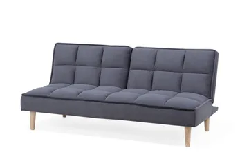 Siljan 3-personers Kvadratisk Syet Sovesofa 177 cm i Fløjl - Grå - Møbler - Sofaer - Sovesofaer - 3 personers sovesofa