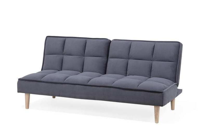 Siljan 3-personers Kvadratisk Syet Sovesofa 177 cm i Fløjl - Grå - Møbler - Sofaer - Sovesofaer - 3 personers sovesofa