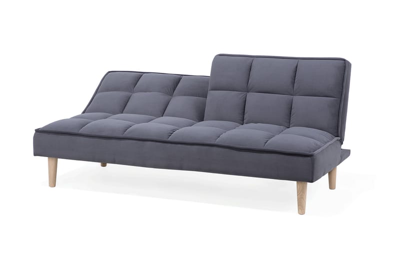 Siljan 3-personers Kvadratisk Syet Sovesofa 177 cm i Fløjl - Grå - Møbler - Sofaer - Sovesofaer - 3 personers sovesofa
