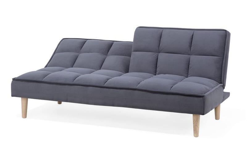 Siljan 3-personers Kvadratisk Syet Sovesofa 177 cm i Fløjl - Grå - Møbler - Sofaer - Sovesofaer - 3 personers sovesofa