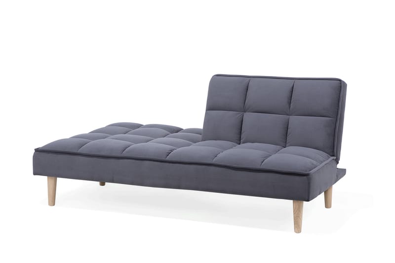 Siljan 3-personers Kvadratisk Syet Sovesofa 177 cm i Fløjl - Grå - Møbler - Sofaer - Sovesofaer - 3 personers sovesofa
