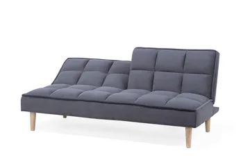 Siljan 3-personers Kvadratisk Syet Sovesofa 177 cm i Fløjl - Grå - Møbler - Sofaer - Sovesofaer - 3 personers sovesofa