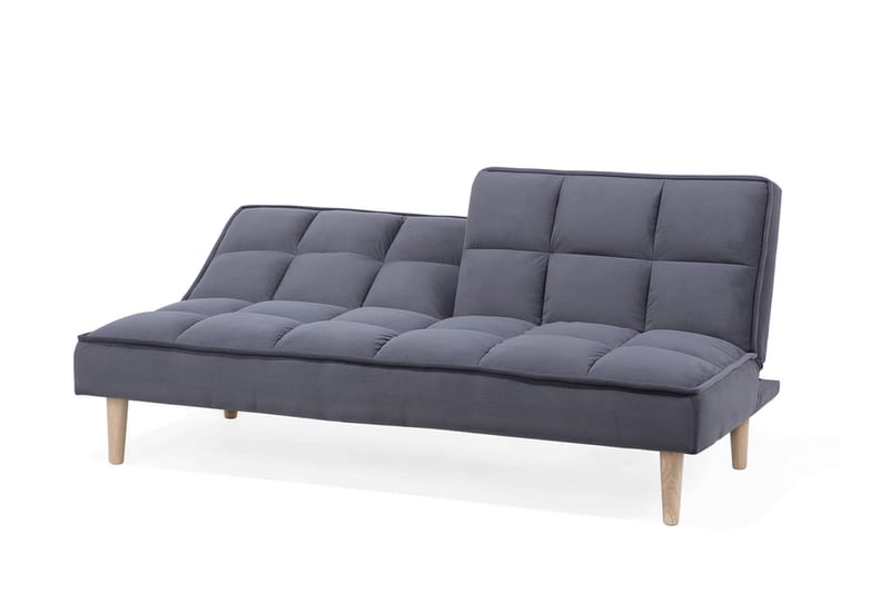 Siljan 3-personers Kvadratisk Syet Sovesofa 177 cm i Fløjl - Grå - Møbler - Sofaer - Sovesofaer - 3 personers sovesofa