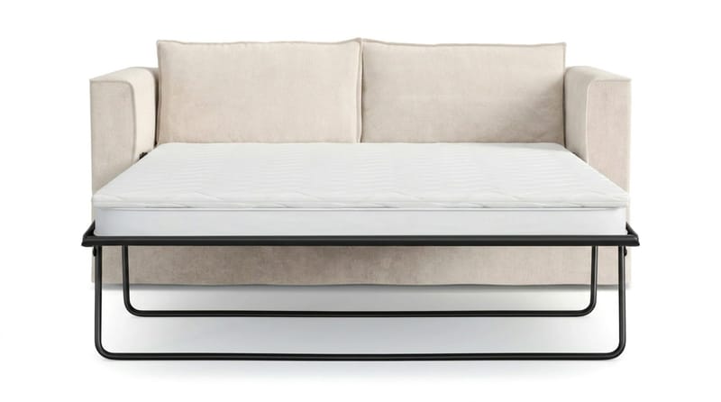 Travstad 3-personers sovesofa med HVILA topmadras 140x200 cm polyetherskum med vaskbart betræk - Beige - Møbler - Sofaer - Sovesofaer - 3 personers sovesofa