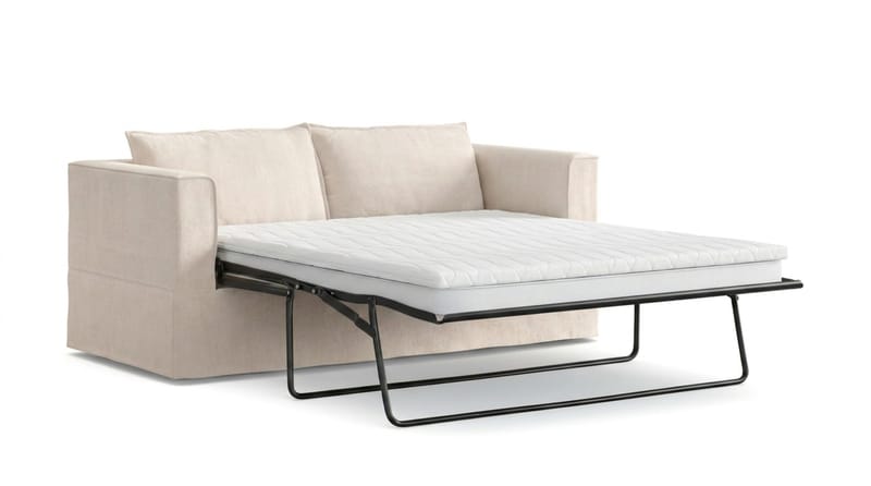 Travstad 3-personers sovesofa med HVILA topmadras 140x200 cm polyetherskum med vaskbart betræk - Beige - Møbler - Sofaer - Sovesofaer - 3 personers sovesofa