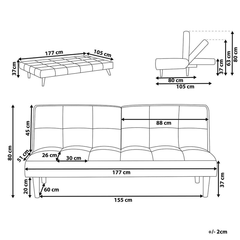 3-personers sofa Siljan - Hvid, lyst træ - Møbler - Sofaer - Sovesofaer
