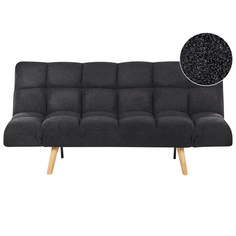 3-personers sofa Ingaro, Sort, lyst træ
