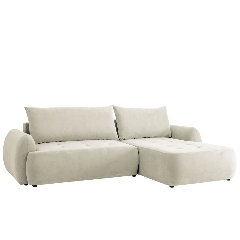 3-personers sovesofa med divan BUENO Cruz 09 Højrevendt, Lys beige