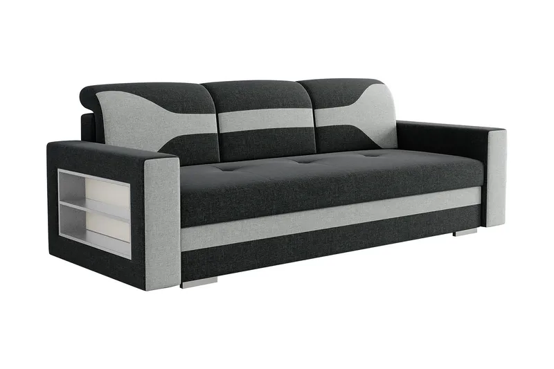 3-personers Sovesofa Rektangulær 236 cm med Opbevaring i Stof, Antracit