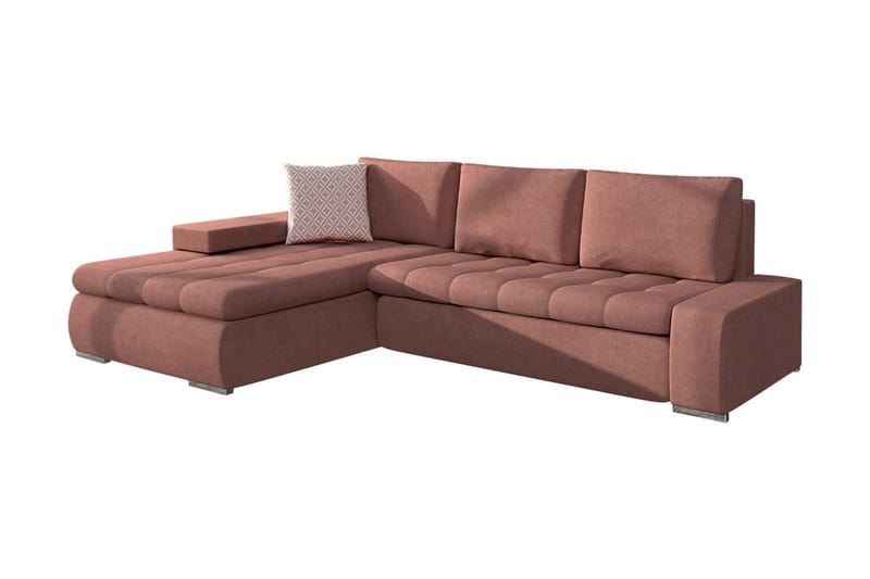 3-personers Hjørnesovesofa Cerys Mini - Læder / lyserød - Møbler - Sofaer - Sovesofaer