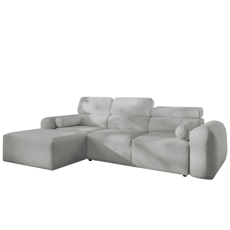 3-personers sovesofa med divan VOLARE Velo 633 Venstrevendt, Lysegrå