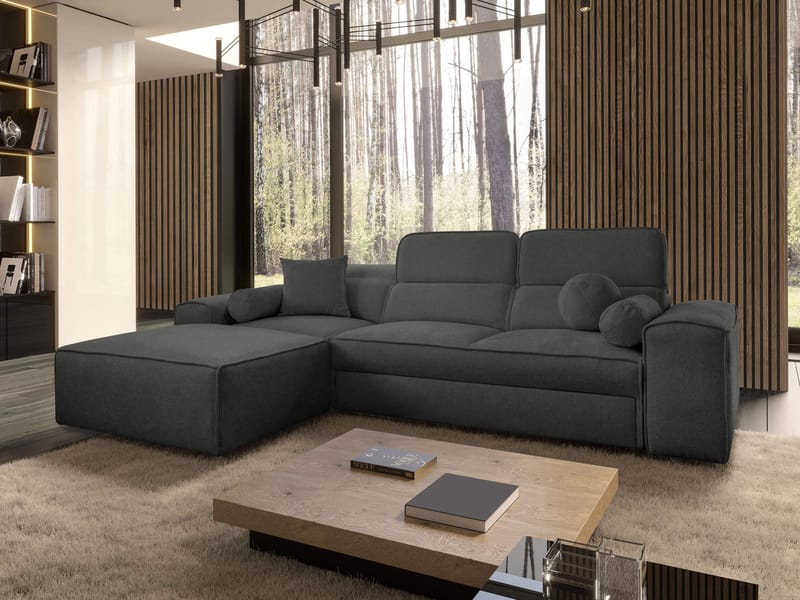 3-personers sovesofa med divan VITO Velo 636 Venstrevendt - Antracit - Møbler - Sofaer - Sovesofaer