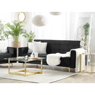 3-personers sofa Aberdeen - Sort, guld/fløjl - Møbler - Sofaer - Sovesofaer