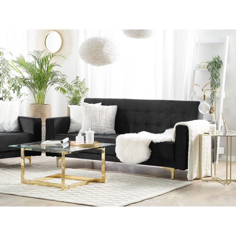 3-personers sofa Aberdeen - Sort, guld/fløjl - Møbler - Sofaer - Sofagrupper