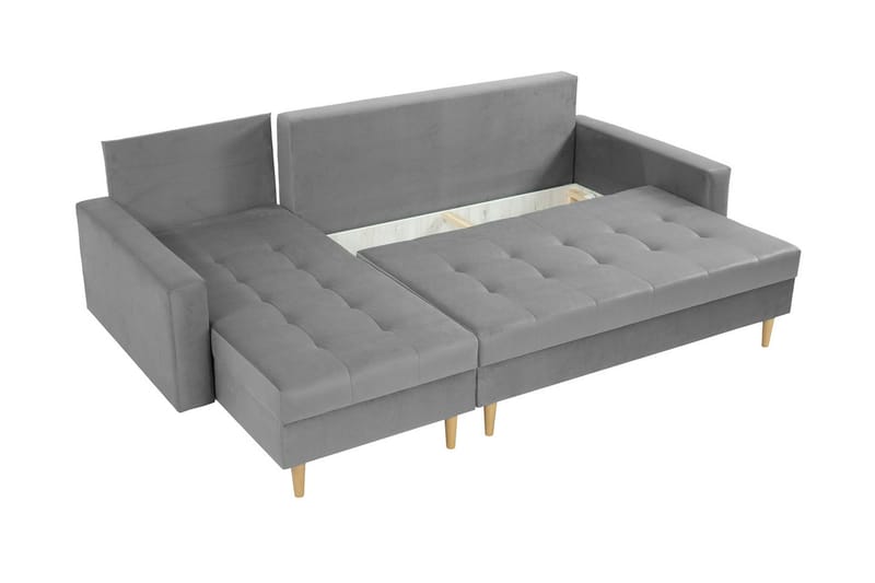 3-Pers. Sovesofa Universal - Grå - Sovesofaer - Sovesofa chaiselong - Velour sofaer