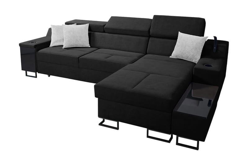 3-Pers. Sovesofa Højre - Sort - Sovesofaer - Sovesofa chaiselong